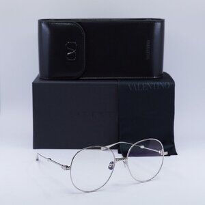 Valentino V-STUD-III VLX-136B Round Eyeglasses 56mm - Silver